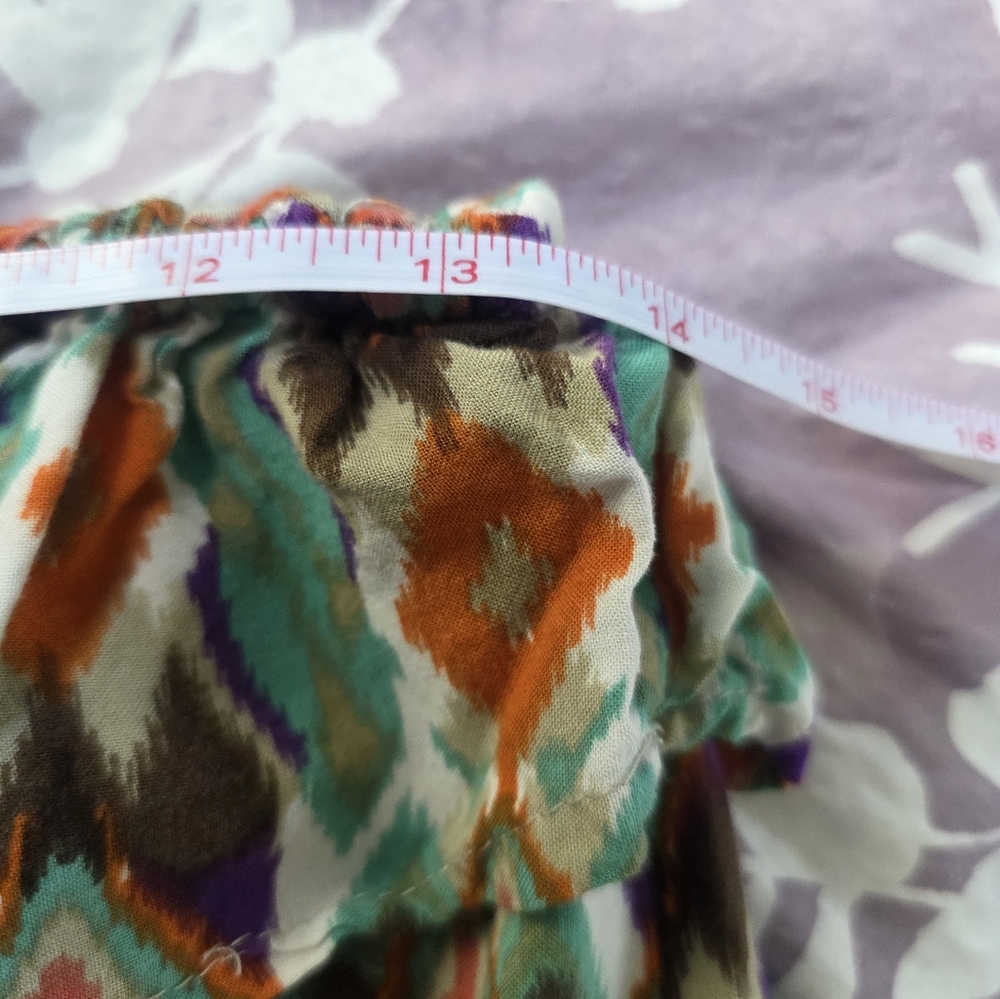 Maxi Dress Ikat Strapless Geometric Print Women's Plus Size 1X Caren Sport - Picture 11 of 16